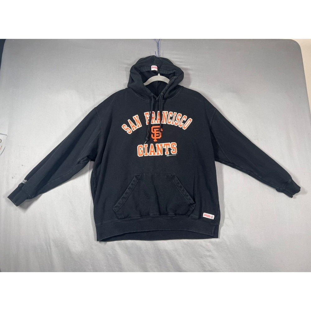 Stitches San Francisco Giants Hoodie Mens XL Black MLB Baseball Pullover SF Logo